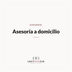 Asesoría de lactancia a domicilio
