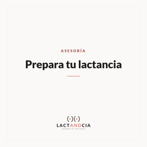 Prepara tu lactancia
